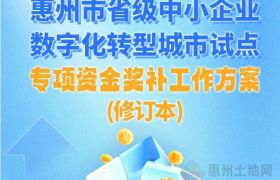 一图读懂 | 惠州市省级中小企业数字化转型城市试点专项资金奖补工作方案（修订本）